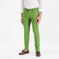 40WEFT PANTALONI CHINO SKINNY BILLY Verde -Strada Moda 40weft 3747 pantaloni chino skinny billy casual uomo 038690301 w1743 4