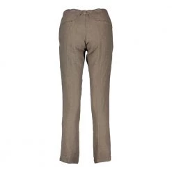 40WEFT PANTALONI CON COULISSE IN LINO ANNA DONNA Marrone -Strada Moda 40weft 7157 pantaloni con coulisse in lino anna donna casual donna 045024801 w347 3