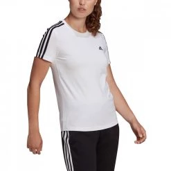 ADIDAS T-SHIRT 3-STRIPES DONNA Bianco -Strada Moda adidas gl0783 t shirt 3 stripes donna sport style donna 042072801 wht 4