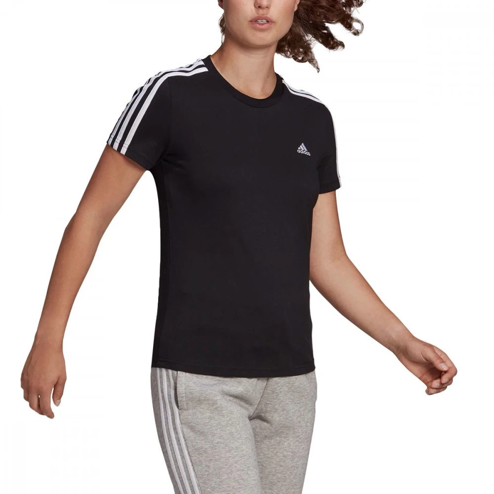 ADIDAS T-SHIRT 3-STRIPES DONNA Nero 6 ADIDAS T-SHIRT 3-STRIPES DONNA Nero - immagine 4