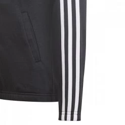 ADIDAS FELPA FULL ZIP CON CAPPUCCIO 3-STRIPES BAMBINA Nero -Strada Moda adidas gq8356 felpa fz c capp 3 stripes bambina abbigliamento bambino 041993801 blk 4