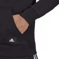 ADIDAS FELPA ZIP E CAPPUCCIO 3 STRIPES Nero -Strada Moda adidas h46526 felpa zip e cappuccio 3 stripes sport style uomo 044387801 blk 6