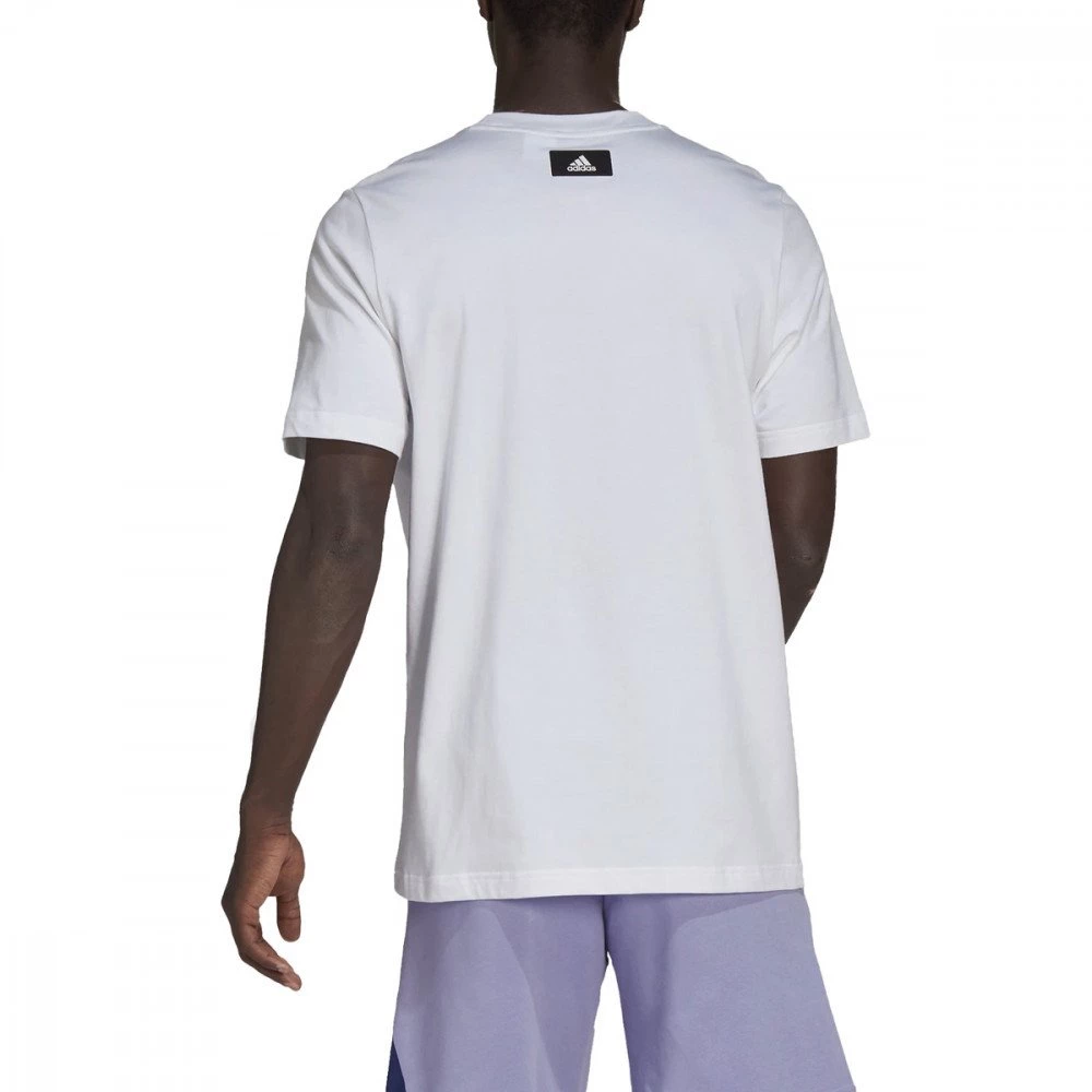 ADIDAS T-SHIRT 3 BAR Bianco 5 ADIDAS T-SHIRT 3 BAR Bianco - immagine 3