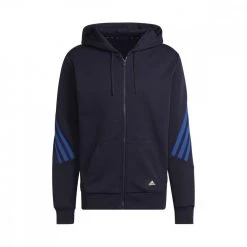 ADIDAS FELPA ZIP E CAPPUCCIO 3-STRIPES Blu