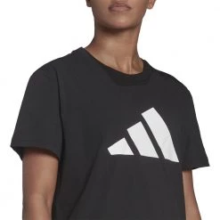 ADIDAS T-SHIRT 3 BAR DONNA Nero -Strada Moda adidas he0302 t shirt 3 bar donna sport style donna 044387701 blk 4