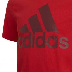 ADIDAS T-SHIRT LOGO BAMBINO Rosso -Strada Moda adidas he9280 t shirt logo bambino abbigliamento bambino 044385901 red 4