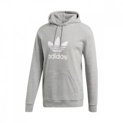 ADIDAS ORIGINALS FELPA CON CAPPUCCIO TREFOIL Grigio