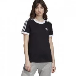 ADIDAS ORIGINALS T-SHIRT 3-STRIPES DONNA Nero -Strada Moda adidas originals ed7482 t shirt 3 stripes donna sport style donna 038742601 82 3