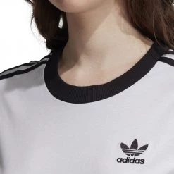 ADIDAS ORIGINALS T-SHIRT 3-STRIPES DONNA Bianco -Strada Moda adidas originals ed7483 t shirt 3 stripes donna sport style donna 038742701 83 5