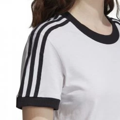 ADIDAS ORIGINALS T-SHIRT 3-STRIPES DONNA Bianco -Strada Moda adidas originals ed7483 t shirt 3 stripes donna sport style donna 038742701 83 6