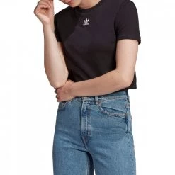 ADIDAS ORIGINALS T-SHIRT CROP DONNA Nero -Strada Moda adidas originals gn2802 t shirt crop donna sport style donna 041998301 blk 2