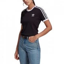ADIDAS ORIGINALS T-SHIRT 3 STRIPES DONNA -Strada Moda adidas originals gn2900 t shirt 3 stripes donna sport style donna 041997401 blk 2
