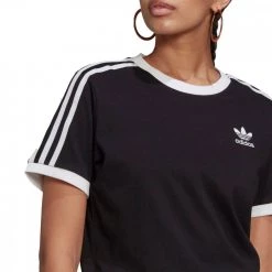 ADIDAS ORIGINALS T-SHIRT 3 STRIPES DONNA -Strada Moda adidas originals gn2900 t shirt 3 stripes donna sport style donna 041997401 blk 4