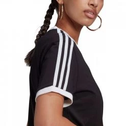 ADIDAS ORIGINALS T-SHIRT 3 STRIPES DONNA -Strada Moda adidas originals gn2900 t shirt 3 stripes donna sport style donna 041997401 blk 5