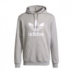 ADIDAS ORIGINALS FELPA CON CAPPUCCIO TREFOIL Grigio