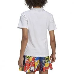 ADIDAS ORIGINALS T-SHIRT TREFOIL GRAPHIC DONNA Bianco -Strada Moda adidas originals he0322 t shirt trefoil graphic donna sport style donna 044372101 wht 3