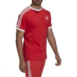 ADIDAS ORIGINALS T-SHIRT 3-STRIPES Rosso -Strada Moda adidas originals he9547 t shirt 3 stripes sport style uomo 044373501 red 3