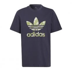ADIDAS ORIGINALS T-SHIRT TREFOIL CAMO BAMBINO Blu