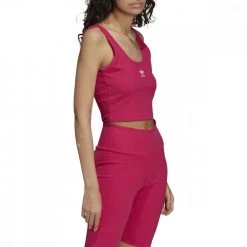 ADIDAS ORIGINALS CANOTTA CROP COSTINE DONNA Fucsia -Strada Moda adidas originals hg6164 canotta crop costine donna sport style donna 044372401 pink 3