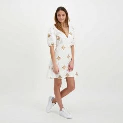 AKEP ABITO IN POPLINE CON RICAMO DONNA -Strada Moda akep ke11126 abito in popline con ricamo donna casual donna 044966701 biari 6