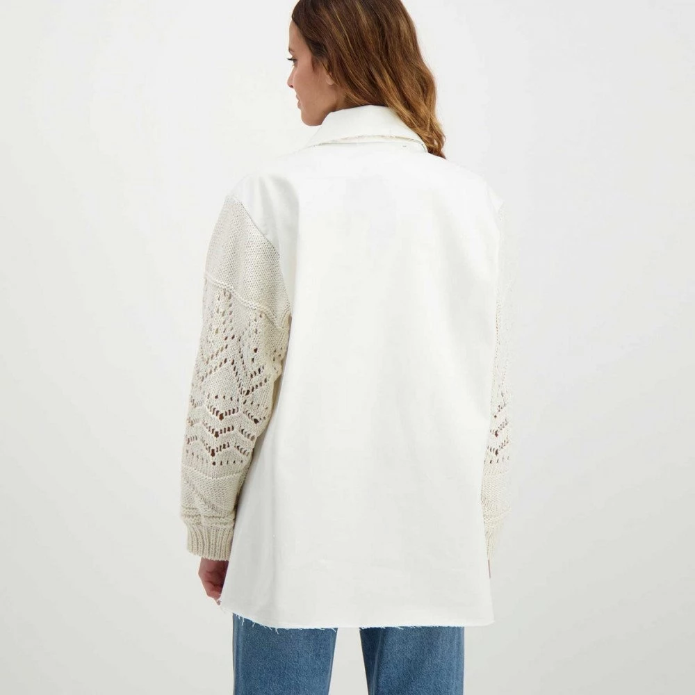 AKEP GIACCA OVERSHIRT MANICHE COROCHET DONNA 6 AKEP GIACCA OVERSHIRT MANICHE COROCHET DONNA - immagine 4