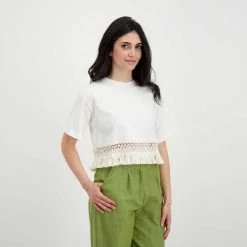 AKEP T-SHIRT CROPP FRANGE DONNA -Strada Moda akep ke11233 t shirt cropp frange donna casual donna 044967801 pann 5