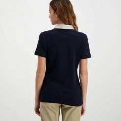 BARBOUR POLO MALVERN COLLO CHECK DONNA Blu -Strada Moda barbour lml0633 polo malvern collo check donna casual donna 044618001 ny76 3