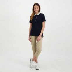 BARBOUR POLO MALVERN COLLO CHECK DONNA Blu -Strada Moda barbour lml0633 polo malvern collo check donna casual donna 044618001 ny76 5