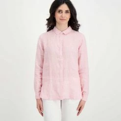 BARBOUR CAMICIA IN LINO MARINE DONNA Bianco, Rosa -Strada Moda barbour lsh1315 camicia in lino marine donna casual donna 044618901 pi35 3