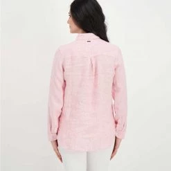 BARBOUR CAMICIA IN LINO MARINE DONNA Bianco, Rosa -Strada Moda barbour lsh1315 camicia in lino marine donna casual donna 044618901 pi35 4