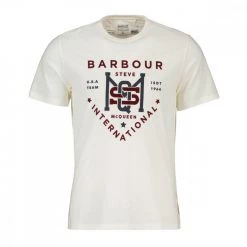 BARBOUR T-SHIRT STEVE MCQUEEN JET Bianco