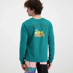 BILLABONG MAGLIA MANICA LUNGA SIMPSONS FAMILY COUCH Verde -Strada Moda billabong c1ls21bip2 maglia manica lunga simpsons family couch street style uomo 044693101 28 4