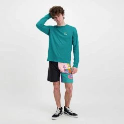 BILLABONG MAGLIA MANICA LUNGA SIMPSONS FAMILY COUCH Verde -Strada Moda billabong c1ls21bip2 maglia manica lunga simpsons family couch street style uomo 044693101 28 6