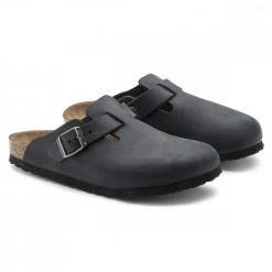 BIRKENSTOCK BOSTON BLACK -Strada Moda birkenstock 059463 boston black tutti sandali uomo 044801701 blk 4