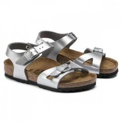 BIRKENSTOCK RIO SILVER METALLIC BAMBINA 36 39 -Strada Moda birkenstock 1019201 rio silver metallic bambina 36 39 tutti sandali bambino 044802701 silv 4