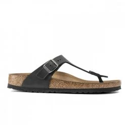 BIRKENSTOCK GIZEH BLACK OILED LEATHER -Strada Moda birkenstock 845251 gizeh black oiled leather tutti sandali uomo 044804601 blk 5