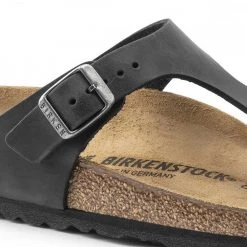 BIRKENSTOCK GIZEH BLACK OILED LEATHER -Strada Moda birkenstock 845251 gizeh black oiled leather tutti sandali uomo 044804601 blk 6