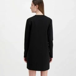 CALVIN KLEIN JEANS ABITO PUNTO MILANO LOGO REPEAT DONNA Nero -Strada Moda calvin klein jeans j20j217686 abito punto milano logo repeat donna casual donna 044968501 beh 4