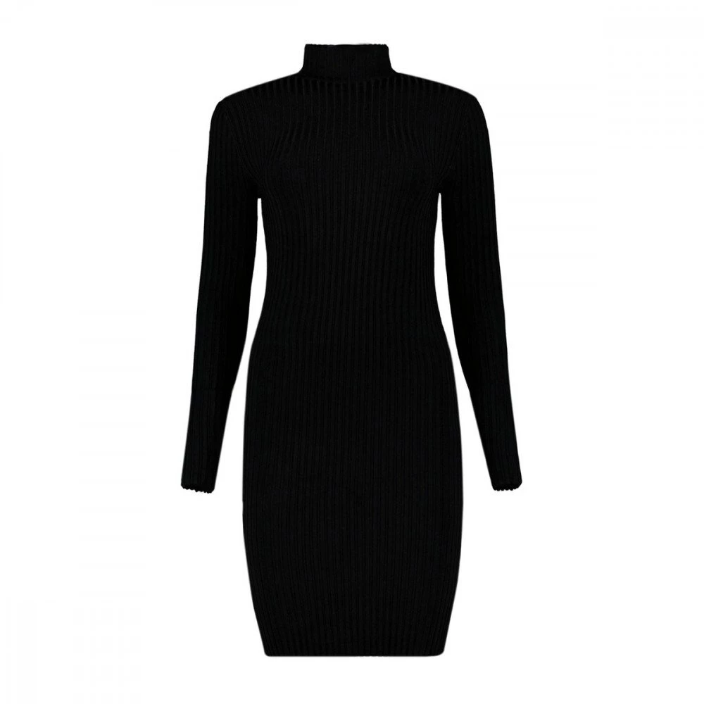 CALVIN KLEIN JEANS ABITO MANICA LUNGA DOLCEVITA DONNA Nero 3 CALVIN KLEIN JEANS ABITO MANICA LUNGA DOLCEVITA DONNA Nero