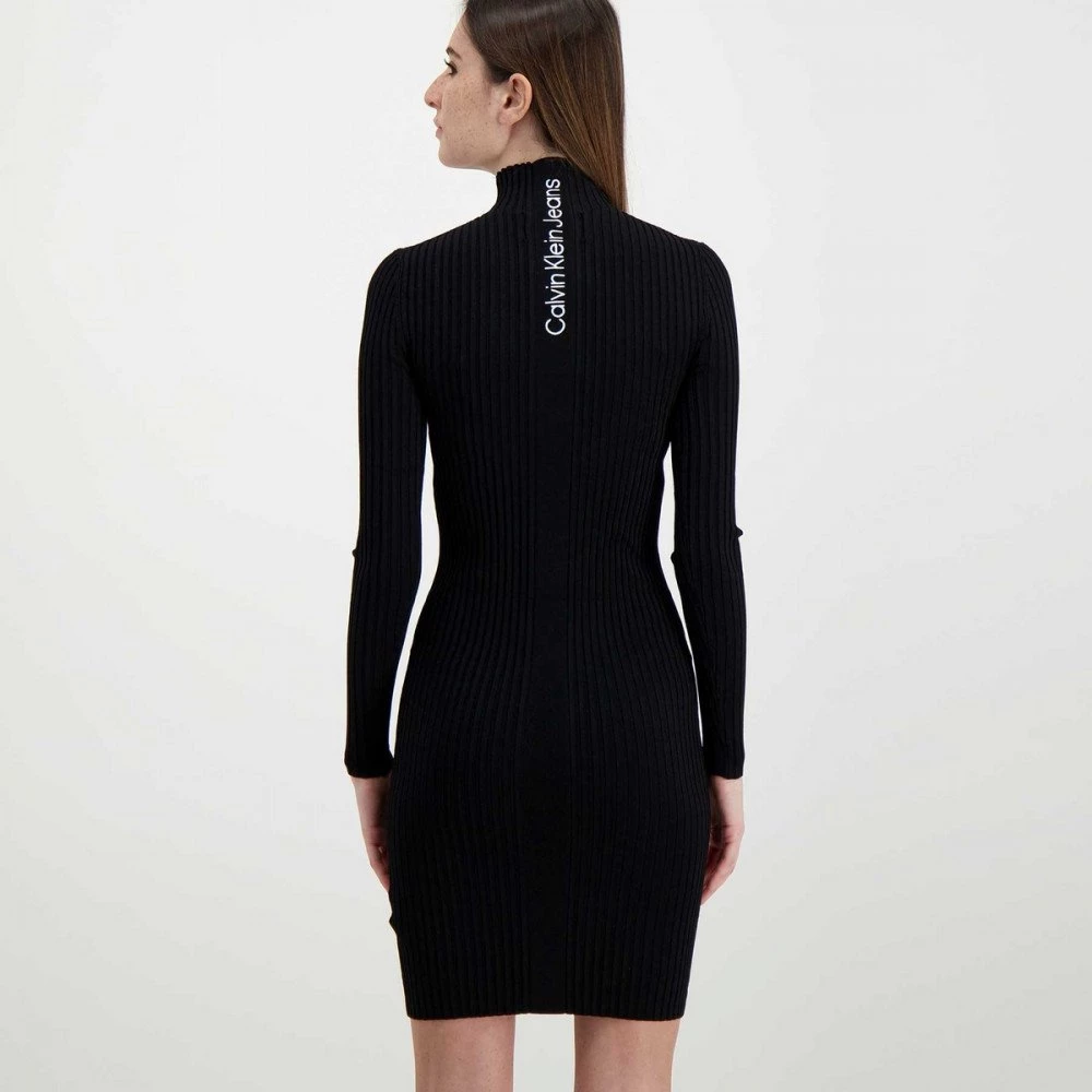 CALVIN KLEIN JEANS ABITO MANICA LUNGA DOLCEVITA DONNA Nero 6 CALVIN KLEIN JEANS ABITO MANICA LUNGA DOLCEVITA DONNA Nero - immagine 4