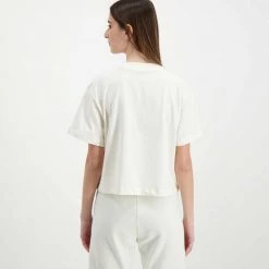 CALVIN KLEIN JEANS T-SHIRT CROP REPEAT LOGO DONNA Bianco -Strada Moda calvin klein jeans j20j217709 t shirt cropp repeat logo donna casual donna 044968901 yas 4