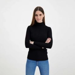 CALVIN KLEIN JEANS MAGLIA MANICA LUNGA BACK LOGO SHINY DONNA Nero -Strada Moda calvin klein jeans j20j217923 maglia back logo shiny donna casual donna 044970601 beh 5