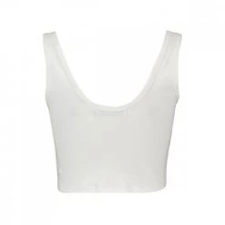 CALVIN KLEIN JEANS TOP RIB CROP DONNA Bianco -Strada Moda calvin klein jeans j20j218334 top canotta ck rib crop donna casual donna 044971801 yaf 2