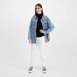 CALVIN KLEIN JEANS GIACCA OVERSHIRT DONNA Azzurro -Strada Moda calvin klein jeans j20j218466 giacca overshirt donna giacconi donna 044970901 1aa 6