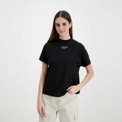CALVIN KLEIN JEANS T-SHIRT STACKED LOGO LOOSE DONNA Nero -Strada Moda calvin klein jeans j20j218708 t shirt stacked logo loose donna casual donna 044973001 beh 4
