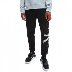 CALVIN KLEIN JEANS PANTALONI MONOGRAM Nero -Strada Moda calvin klein jeans j30j319773 pantaloni monogram casual uomo 044624901 beh 2