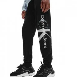 CALVIN KLEIN JEANS PANTALONI MONOGRAM Nero -Strada Moda calvin klein jeans j30j319773 pantaloni monogram casual uomo 044624901 beh 4