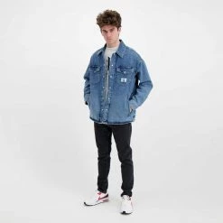 CALVIN KLEIN JEANS GIACCA OVERSHIRT DENIM Blu -Strada Moda calvin klein jeans j30j3197999 giacca over shirt denim giacconi uomo 044625201 1a4 6