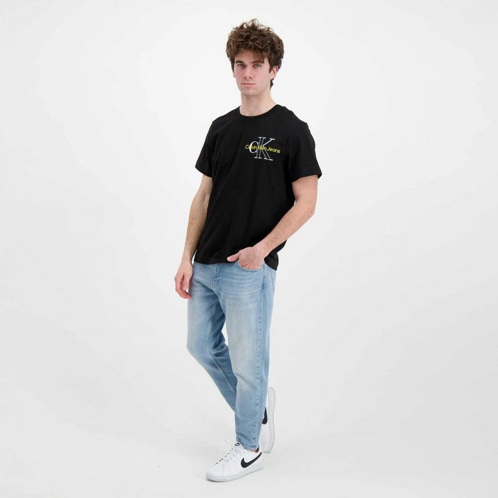 CALVIN KLEIN JEANS T-SHIRT TWO TONE MONOGRAM RETRO LOGO Nero - immagine 6
