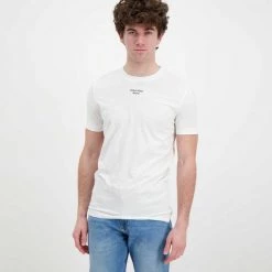 CALVIN KLEIN JEANS T-SHIRT STACKED LOGO Bianco -Strada Moda calvin klein jeans j30j320595 t shirt stacked logo casual uomo 044628201 yaf 2